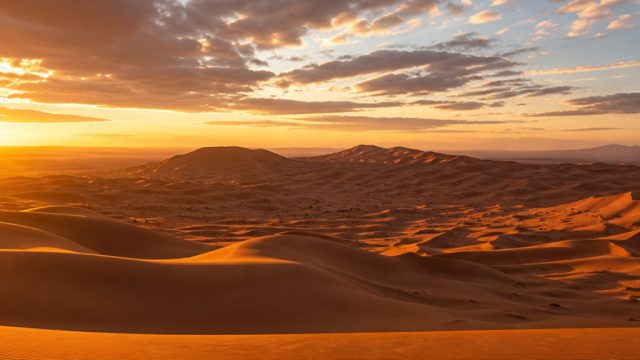 Golden Desert Safari Merzouga dunes sunset