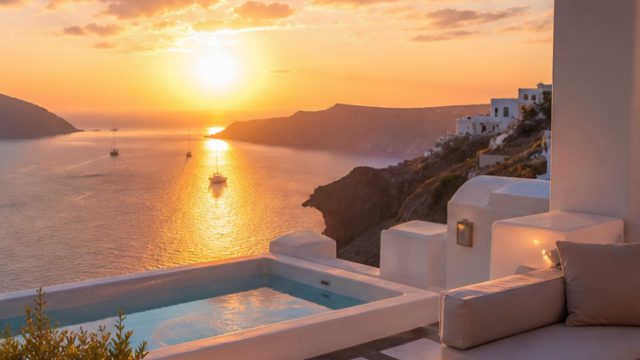 Santorini Caldera Hideaway caldera villa sunset